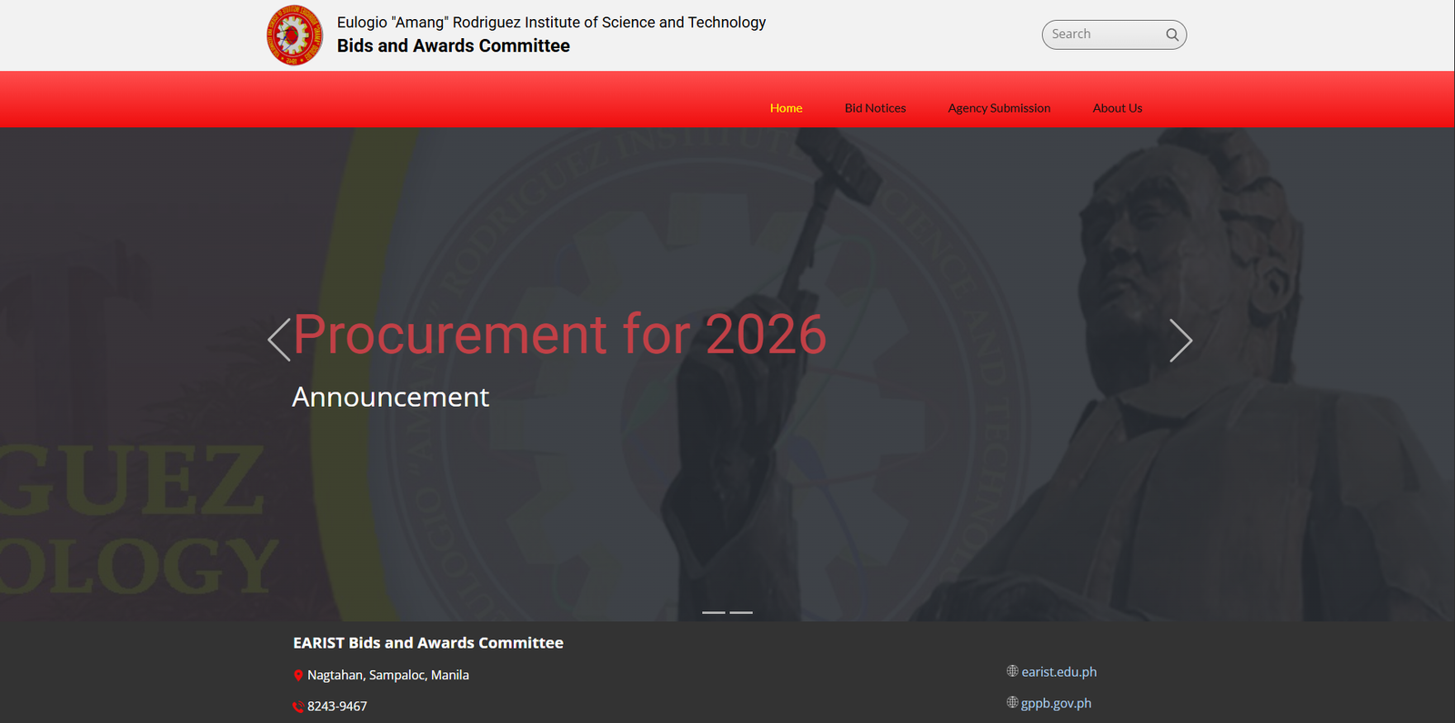 Bids and Awards Committee Website